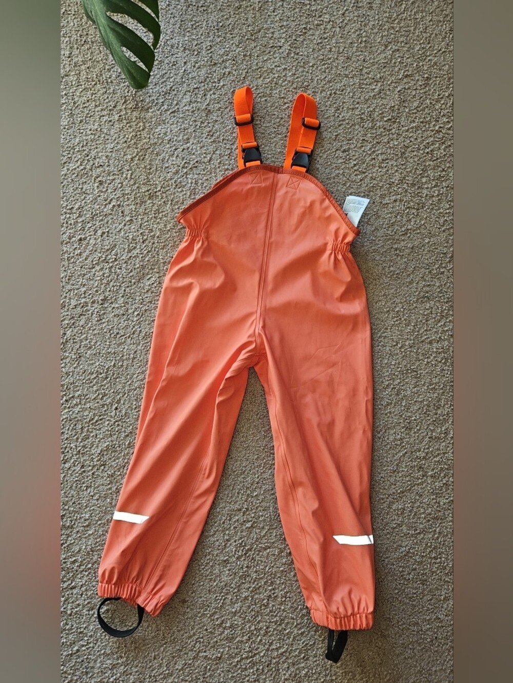Kids Helly Hansen Orange Waterproof Rain Overalls with Adjustable Straps